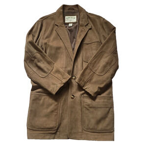 Orvis Size 40 Mens Suede Leather Jacket Bandera Hunting Travel Coat Safari